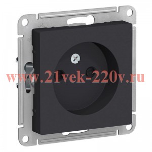 Розетка без заземления со шторками SE AtlasDesign 16А, карбон [уп 5 шт] ATN001049