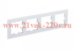 Рамка SE AtlasDesign Nature 4 поста, матовое оргстекло белый