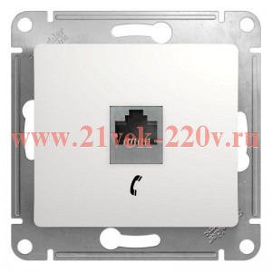 Розетка телефонная SE Glossa RJ11 механизм, белый GSL000181T