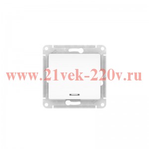 Одноклавишный выключатель с подсветкой SE Glossa 10A механизм быстрозажимные клеммы, белый GSL000113S