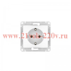 Розетка с заземлением SE Glossa 16А механизм быстрозажимные клеммы, белый GSL000143S