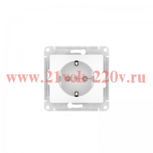 Розетка с заземлением со шторками SE Glossa 16А механизм быстрозажимные клеммы, белый GSL000145S