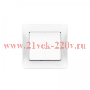 Выключатель 2-кл. Glossa (сх. 5) 10AX быстрозажим. клем. в сборе бел. SE GSL000152S