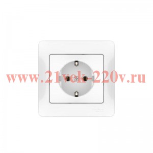 Розетка Glossa 16А с заземл. быстрозажим. клем. в сборе бел. SE GSL000142S
