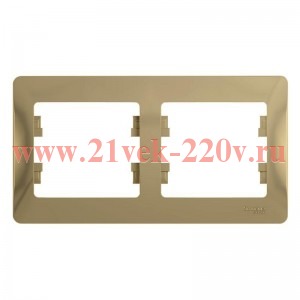 Рамка Glossa 2-постовая , горизонтальная, титан