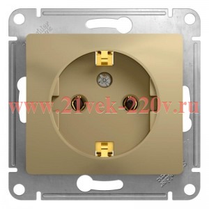 Розетка с заземлением 16А механизм SE Glossa, титан