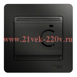 Термостат электронный теплого пола с датчиком от+5до+50°C 10A в сборе SE Glossa, антрацит