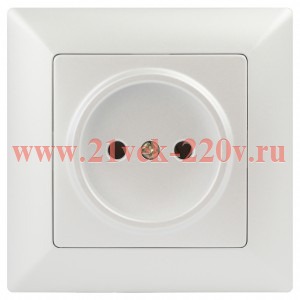 Розетка Intro Solo 4-201-06 без заземления 2P, 16А-250В, IP20, СУ, перламутр