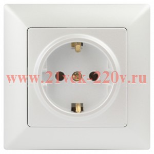 Розетка Intro Solo 4-202-06 с заземлением 2P+E Schuko, 16А-250В, IP20, СУ, перламутр