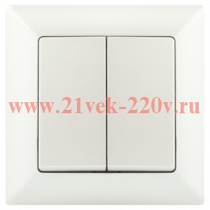 Переключатель Intro Solo 4-107-06 двухклавишный, 10А-250В, IP20, СУ, перламутр