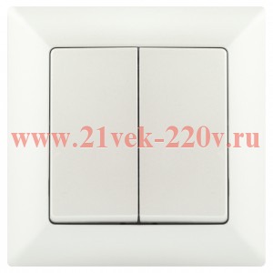 Выключатель Intro Solo 4-104-06 двухклавишный 10А-250В, IP20, СУ, перламутр