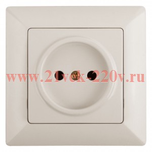 Розетка Intro Solo 4-201-02 без заземления 2P, 16А-250В, IP20, СУ, слоновая кость