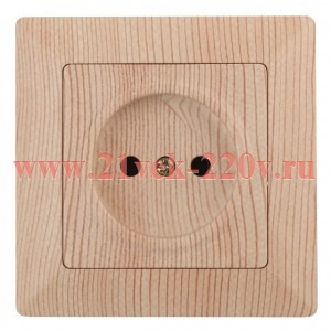 Розетка Intro Solo 4-201-11 без заземления 2P, 16А-250В, IP20, СУ, сосна