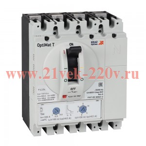 Выключатель автоматический OptiMat T125L TM 16A 3P КЭАЗ 355721