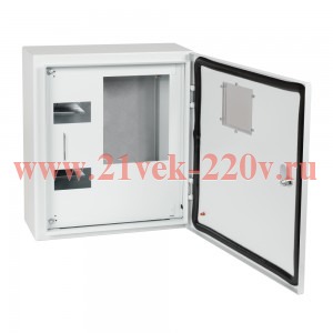 Корпус металлический ЩУРн-ПРО-3-МП/8-415х370х147-IP66-УХЛ1 (с окном учета 3ф счетчик на МП 8 модулей