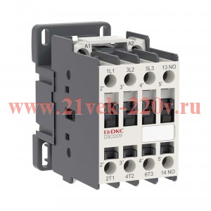 Контактор магнитный YON DSC009 9A 4кВт AC3 3P кат.220В AC 1НО YON DSC009-3C10A230