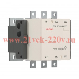 Контактор магнитный DSC185-3C00A230 185А 90кВт (AC3) 220В AC DKC DSC185-3C00A230