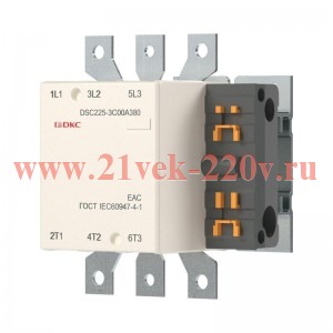 Контактор магнитный DSC225-3C00A380 225А 110кВт (AC3) 380В AC DKC DSC225-3C00A380