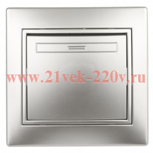 Выключатель Intro Plano 1-101-03 одноклавишный, 10А-250В, IP20, СУ, алюминий