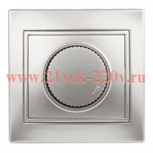 Светорегулятор Intro Plano 1-401-03 (диммер) поворотный 600Вт 230В IP20 СУ алюминий