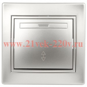 Переключатель Intro Plano 1-103-03 одноклавишный 10А-250В, IP20, СУ, алюминий