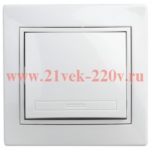 Выключатель Intro Plano 1-101-01 одноклавишный,10А-250В, IP20, СУ, белый