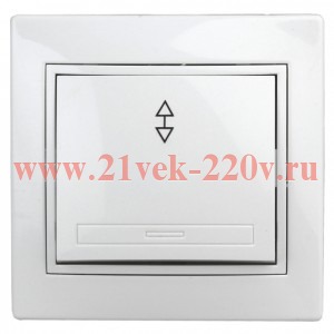 Переключатель Intro Plano 1-108-01 промежуточный, 10А-250В, IP20, СУ, белый