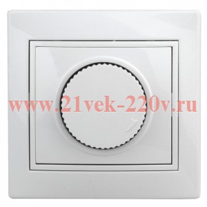 Светорегулятор Intro Plano 1-401-01 (диммер) поворотный, 600Вт 230В, IP20, СУ, белый