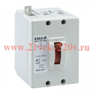 Выключатель автоматический 1.6А 1.5Iн ВА21-29Т-120010 У3 600В DC КЭАЗ 102615