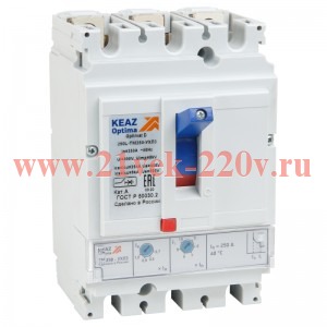 Выключатель автоматический OptiMat D250F-TM200-ОМ4-РЕГ КЭАЗ 327431