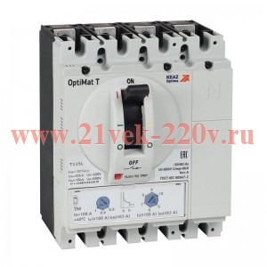 Выключатель автоматический OptiMat T125L TM 100A 3P КЭАЗ 355729