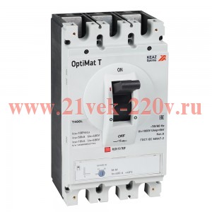 Выключатель автоматический OptiMat T630S TM 500A 4P КЭАЗ 356412