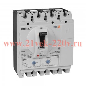 Выключатель автоматический OptiMat T250R TM 125A 4P КЭАЗ 356778