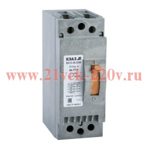 Выключатель автоматический ВА13-29-2318 20А 12Iн 690AC НР230AC/220DC У3 КЭАЗ 361288