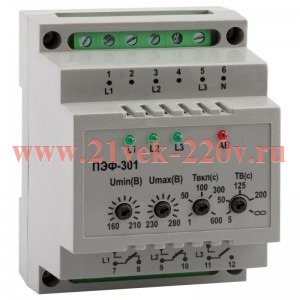 Реле выбора фаз OptiDin ПЭФ 301 УХЛ3.1 КЭАЗ 114066