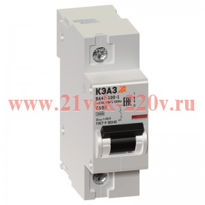 Выключатель автоматический модульный 1п C 25А 10кА ВА47-100-1С25-УХЛ3 КЭАЗ 233016
