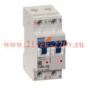Выключатель автоматический модульный 2п C 3А OptiDin BM63-2C3-DC-УХЛ3 КЭАЗ 261240