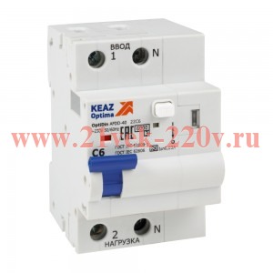 Устройство защиты от дугового пробоя с АВДТ и защ. от пов. напряж. OptiDin AFDD-40-22C6-A-У3 (2P C6