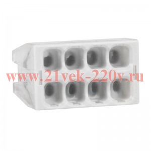 Клемма строительно-монтажная OptiKit СМК 2273-248 (с пастой) 8 отверстий 0.5-2.5кв.мм КЭАЗ 351065