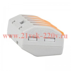 Клемма строительно-монтажная OptiKit СМК 222-415 с рычагом 5 отверстий 0.2-2.5(4.0)кв.мм КЭАЗ 351066