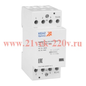 Контактор модульный OptiDin MK-100-2540-230AC (L) КЭАЗ 343731