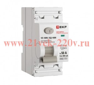 Выключатель дифференциального тока 2п 50А 300мА A 6кА ВД-100N электромех. PROxima EKF E1026MA50300