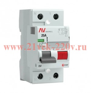 Выключатель дифференциального тока 2п 25А 300мА тип AC 6кА ВД-100N (S) электромех. PROxima EKF E1026