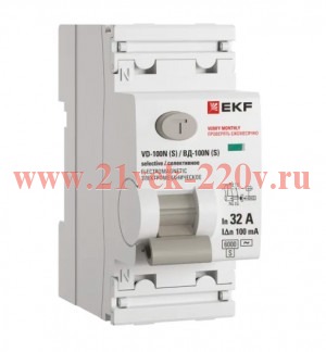 Выключатель дифференциального тока 2п 32А 100мА тип AC 6кА ВД-100N (S) электромех. PROxima EKF E1026