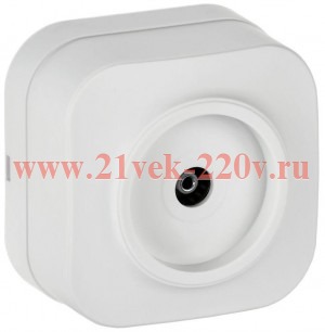 Розетка телевизионная открытой установки РТВ20-ХБм GLORY IEK белый матовый EAH10-K01M