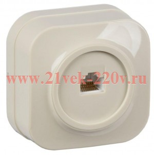 Розетка компьютерная открытой установки RJ45 5E РК10-ХК GLORY IEK кремовый EKH10-K33