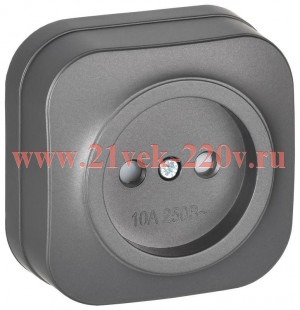 Розетка ОП GLORY РСш20-2-ХСм 10А без заземл. защ. шторки сталь матов. IEK ERH13-K46M-10