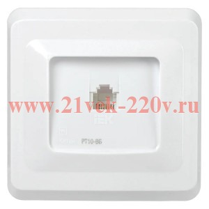 Розетка 1-местная телефонная ИЭК ВЕГА RJ11 белый (РТ10-ВБ) ETV10-K01-DM