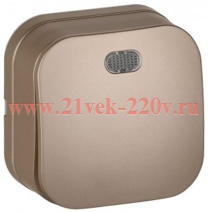 Выключатель 1-кл. ОП GLORY 10А ВС20-1-1-ХШм с индикацией шампань матов. IEK EVH11-K37M-10