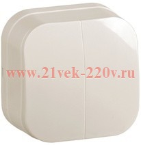 Выключатель 2-клавишный открытой установки 10А ВС20-2-0-ХК GLORY IEK кремовый EVH20-K33-10